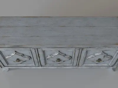 Three Door Media Console 3D model