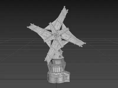 Stylized windmill Low-poly 3D model