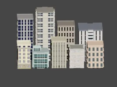 Incredible Pack Realistics Buildings Low-poly 3D model