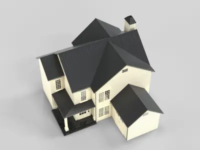 Cottage House Design 02T5 Low-poly 3D model
