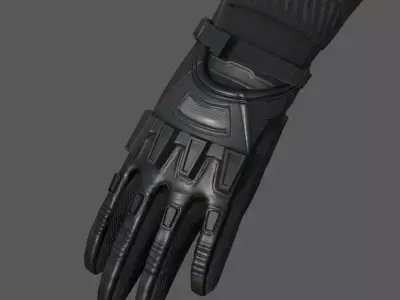 Gloves military combat soldier armor scifi fantasy  Low-poly 3D model