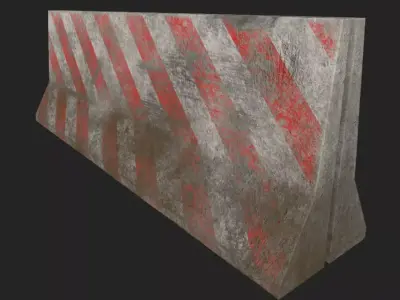 Damaged Concrete Block - Game Ready PBR Asset Low-poly 3D model