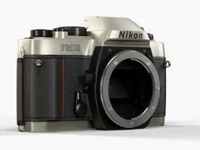 Nikon FM10 35mm film SLR camera Low-poly 3D model