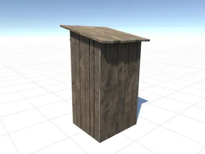 Outhouse wooden Low-poly 3D model