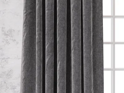 Curtains 7 velvet curtain 3D model