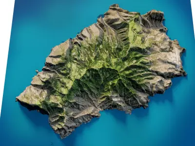 Saint Helena island 3d Model Terrain 3D model