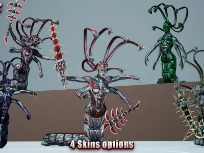 Sci-fi Medusa Gorgon Low-poly 3D model