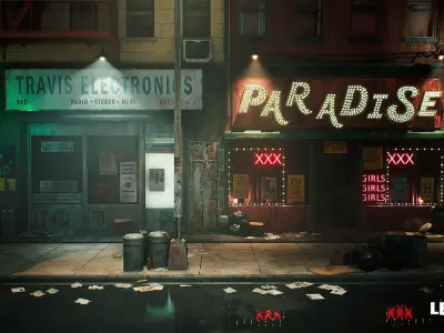 1970 s New York City Alley Low-poly 3D model