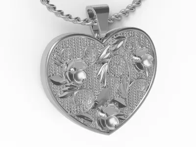 Heart Pendant 3D print model 9