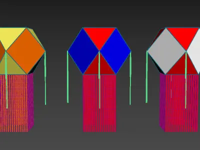 vesak lantern 3D model Low-poly 3D model