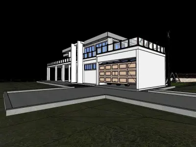 Beach House Villa Low-poly 3D model