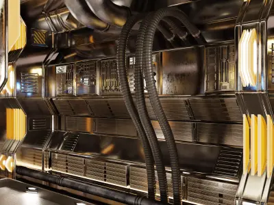 -Sci-fi Corridor Interior- 3D model
