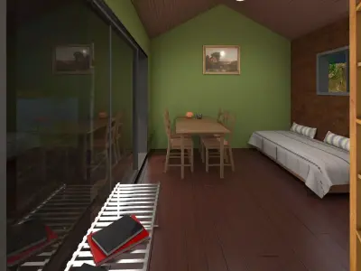 Small house with a lake  3D model