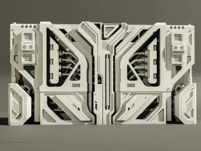 Sci-fi architecture panels Vol 01 3D model