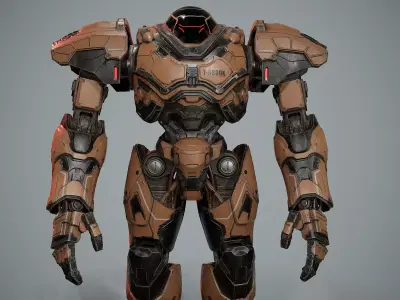 Robot Sci-fi low poly  Low-poly 3D model