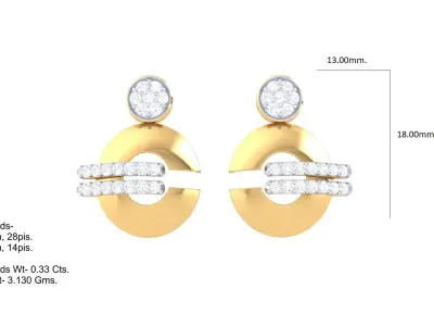 GemStone Diamond Light weight earring 40 3D print model