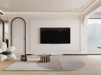 3D model of interior design for French style apartments 3D model