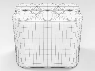 6x 250ml Sleek shrinkwrapped beverage cans 3D model