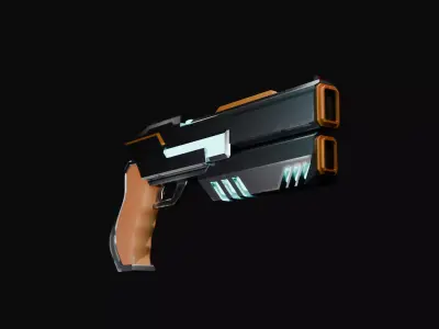Low Poly Sci Fi Handgun - PBR Ready Low-poly 3D model