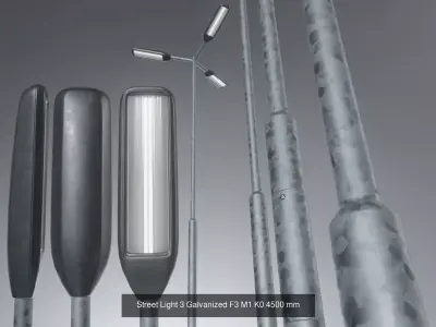 Street Light 3 Galvanized Package