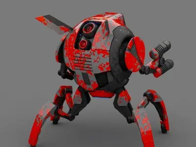 BUG DROID rigged character 3D model
