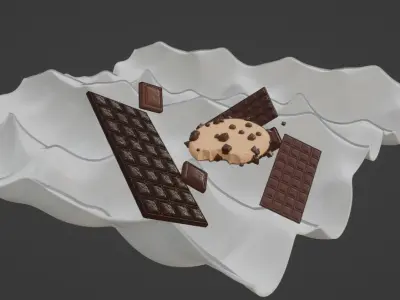 Animation of beautiful cookies in a blender Free 3D model