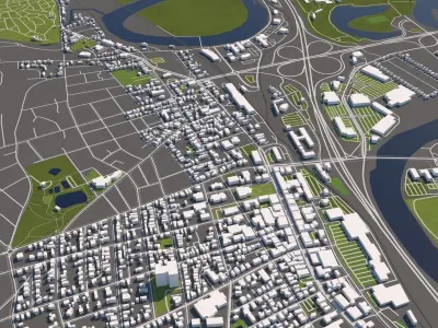 Concord New Hampshire USA 50x50km 3D model