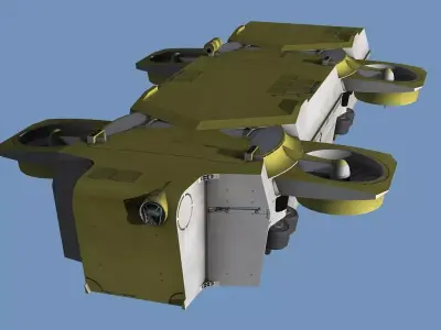 Hover bus Low-poly 3D model