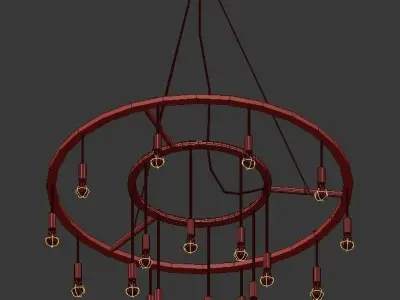 VAGHE circular chandelier with lights 3D model
