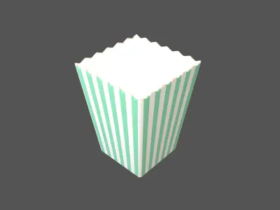 Popcorn Cup v1 005 Low-poly 3D model