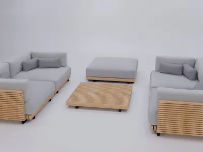 Modular outdoor sofa 3D model
