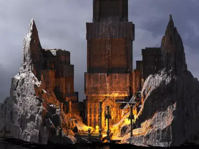 Mining Drake Tower Kitbash 3 3D model