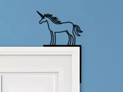 Unicorn Door Corner Decor 3D print model get
