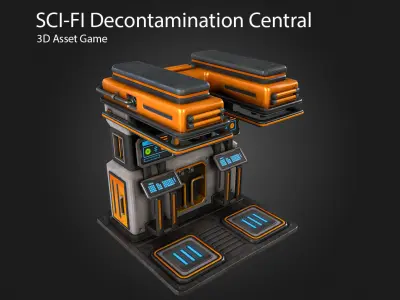  SCI-FI Decontamination Central Low-poly 3D model