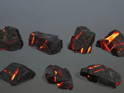 Rock Set 16 Low-poly 3D model