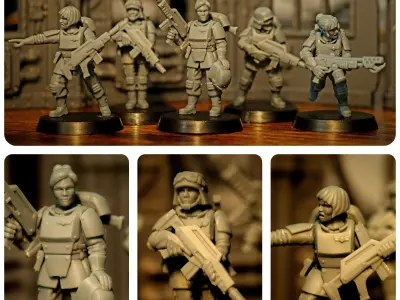 Universal Guard - Female Infantry Builder 3D print model
