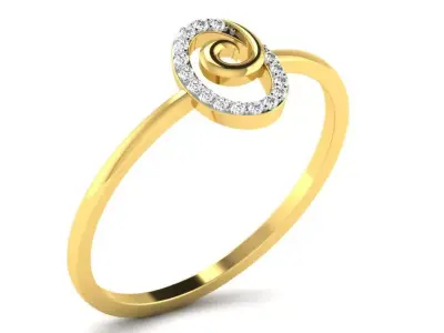 Light Weight Yellow Gold Diamond Ring DR-6012 3D print model