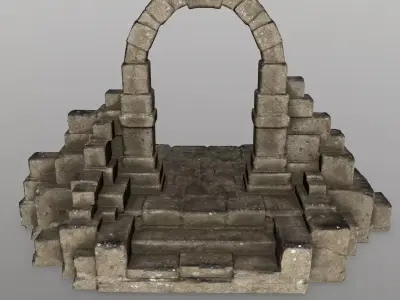 gate 1 stone archway Low-poly 3D model