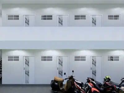 Interior and Exterior Boarding house 2nd floor - kos 2 lantai 3D model