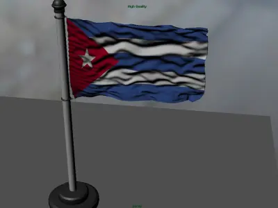 Cuba flag 3D model