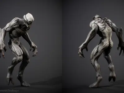 Horror Demon Beast Creature Low-poly 3D model