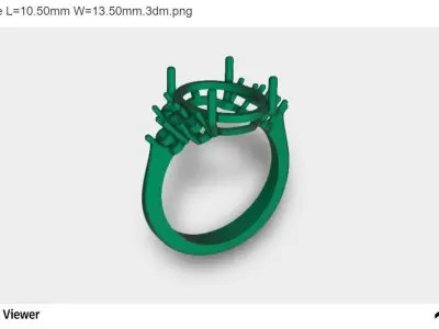 Women Ring With Oval Cut Center  3D print model
