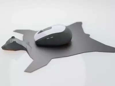 Travel mouse pad - bear skin rug 3D print model