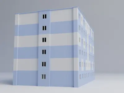 Apartment building 3D model 15