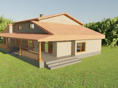 House Interior - Low Poly Game Ready Model Intractable Assets Low-poly 3D model