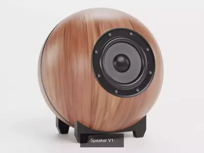 3 Round Audio Speakers - Universal Sound System Unit 3D Model Pack