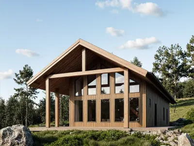  Cabin 3D Model Modern  House Design IFC SKP OBJ GLB FBX 3D model