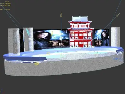 Stage party concert fashion catwalk T station  15 3D model