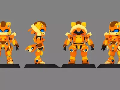  Super Mecha 11 - Casserra of Code Name C43R4 Low-poly 3D model