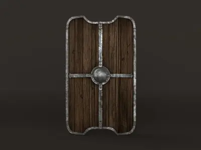 Wooden Shield  Low-poly 3D model purchase